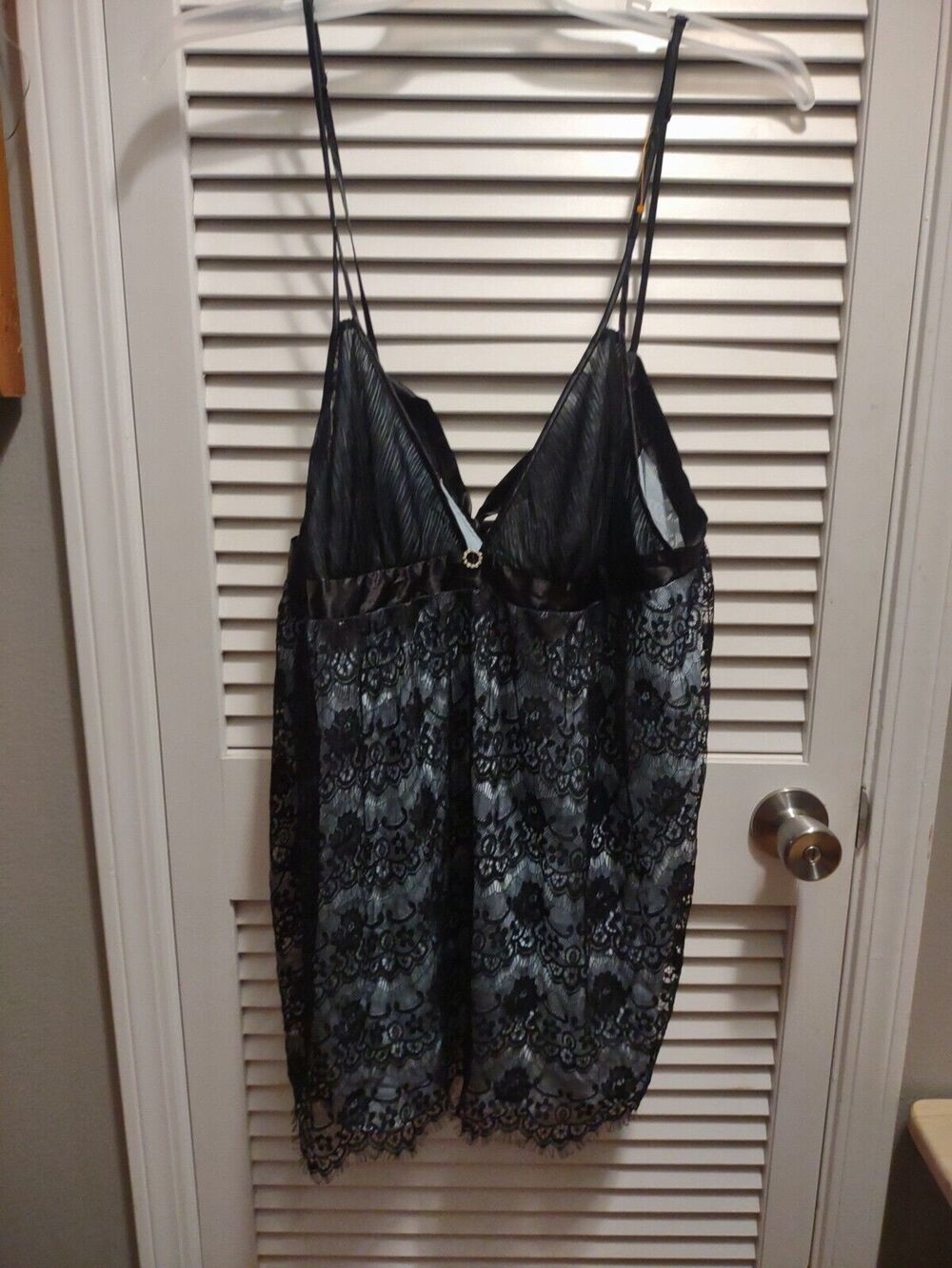 Seductive Wear by Cinema Etoila Teddy XL Camisole Black lace blue grey lining